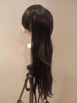 Peluca cosplay negra larga
