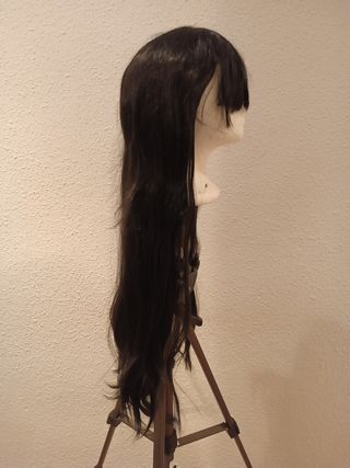 Peluca cosplay negra larga