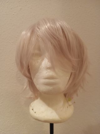 Peluca cosplay blanca lisa