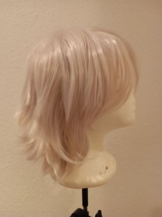Peluca cosplay blanca lisa