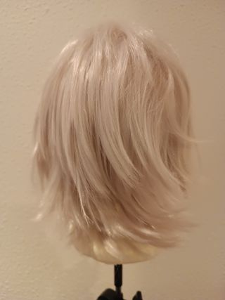Peluca cosplay blanca lisa