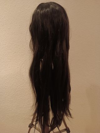 Peluca cosplay negra larga