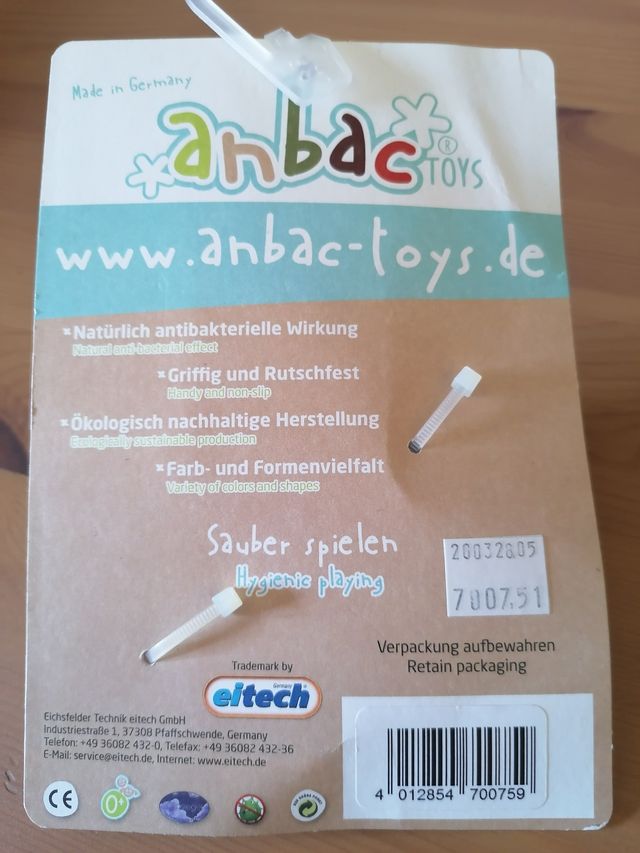 ANBAC. Sonajero eco-bacteriano multicolor.