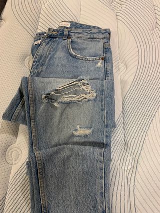 PANTALON VAQUERO,T:38,ZARA,BUEN ESTADO