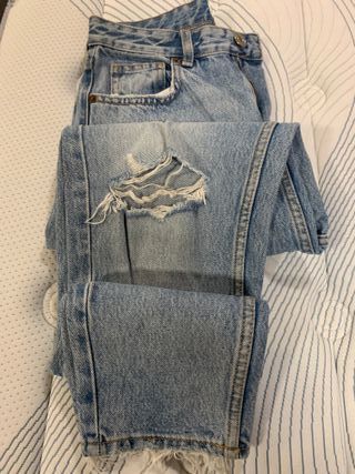 PANTALON VAQUERO,T:38,ZARA,BUEN ESTADO