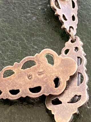 Antiguos pendientes plata y ónix XIX