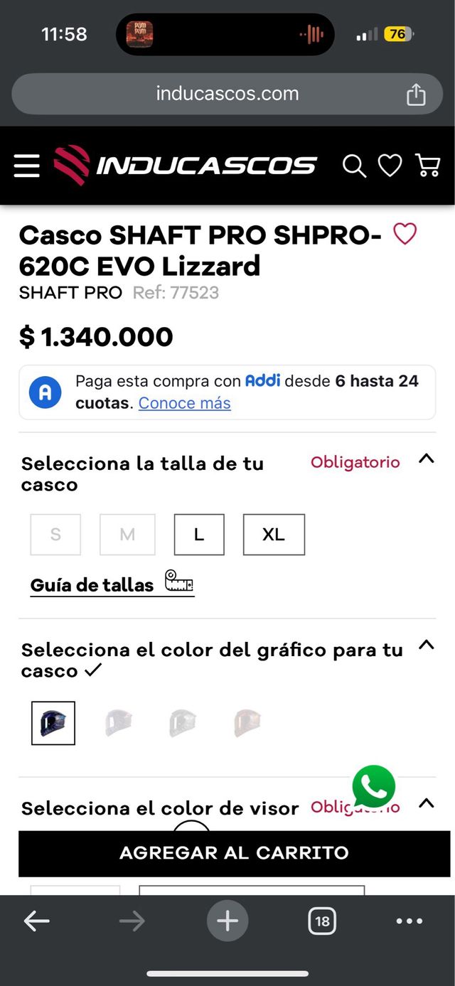 Casco carbono shaft 620c