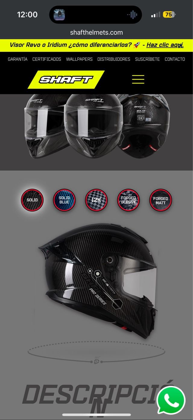 Casco carbono shaft 620c