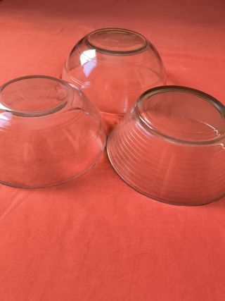 LOTE 3 BOL DE VIDRIO POSTRES, ENSALADAS, BODEGA.