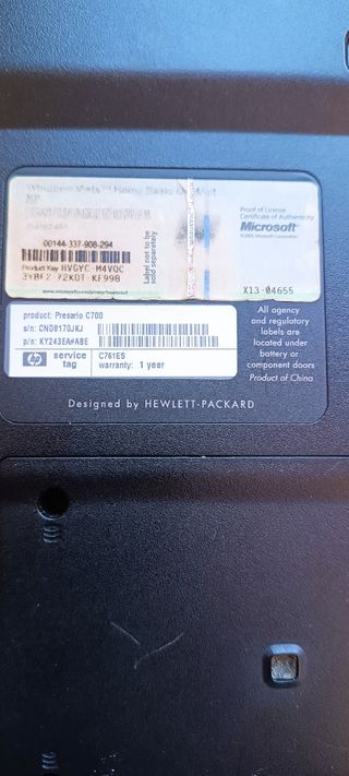 Portátil HP Presario C700