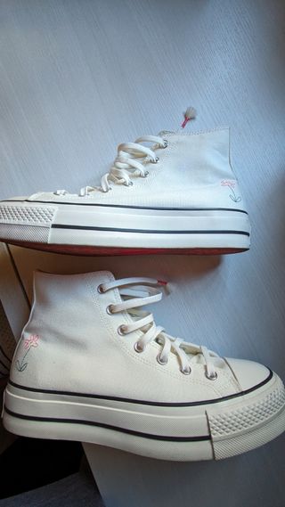 Converse blanco crudo mujer