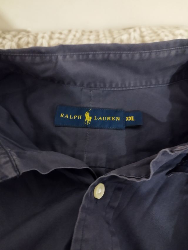 camicia blu marca polo