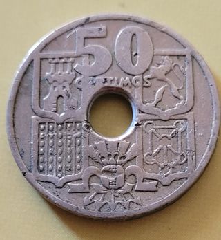 Moneda: 50 cts 1949 flechas invertidas