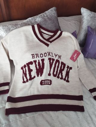 Jersey de punto universitario oversize unisex
