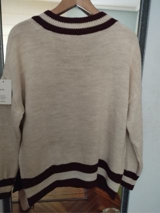 Jersey de punto universitario oversize unisex