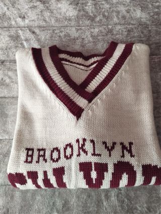 Jersey de punto universitario oversize unisex