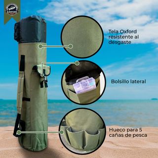 Mochila para cañas de pesca, 5 huecos