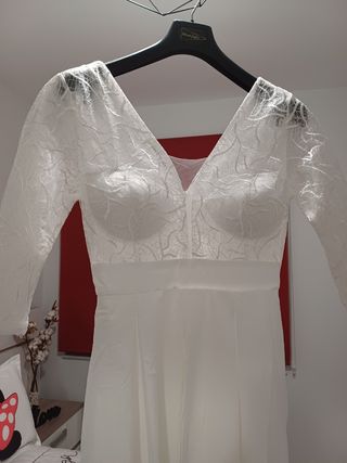 Vestido novia o fiesta blanco encaje perfecto para