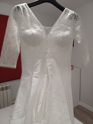 Vestido novia o fiesta blanco encaje perfecto para
