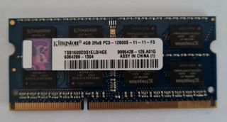 Memoria SODIMM 4 giga Kingston