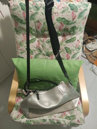 Bolso Plateado Mujer