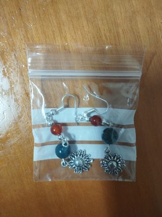Pendientes de eguzkilore y ágatas 