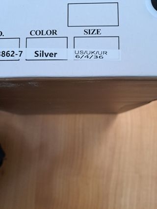 Sandalias tacón talla 36 plateadas