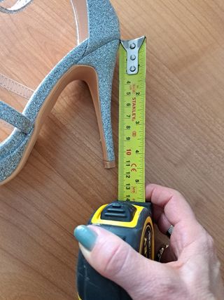 Sandalias tacón talla 36 plateadas