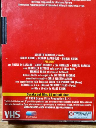 VIDEOCASSETTA VHS FILM EROTICO PAGANINI
