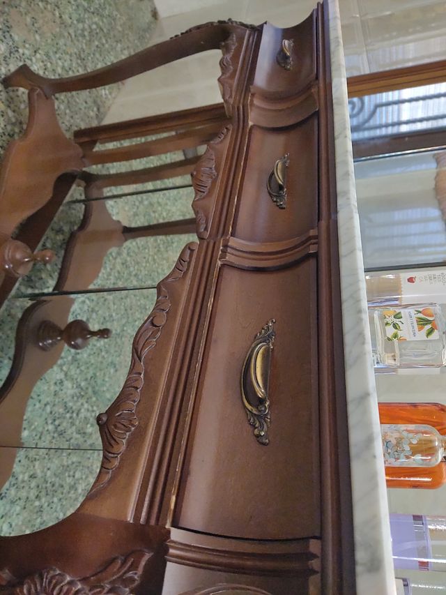 Mueble Entrada madera y marmol