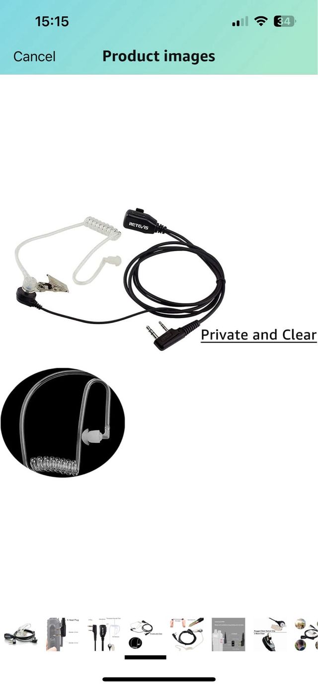 Retevis Auricular en el oído negro