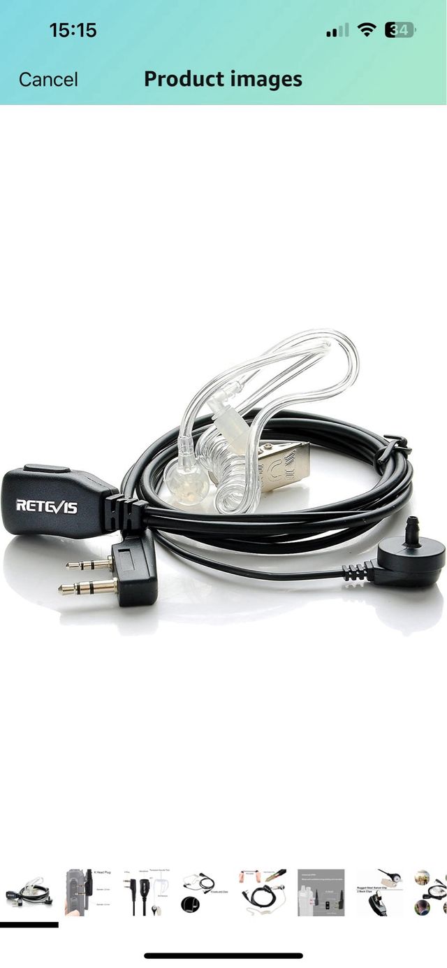 Retevis Auricular en el oído negro