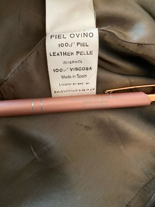 Cazadora piel mujer T.M verde botella