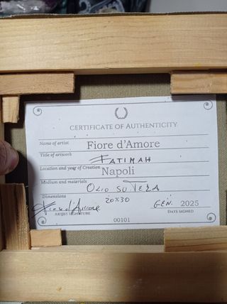 Dipinto olio su tela Fiore d'Amore 20x