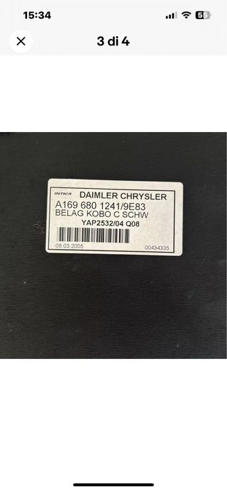 COPRI BAULE MERCEDES BENZ CLASSE A W169