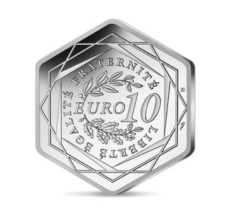 Francia 2021 moneda plata 10€ JJOO Paris hexagonal