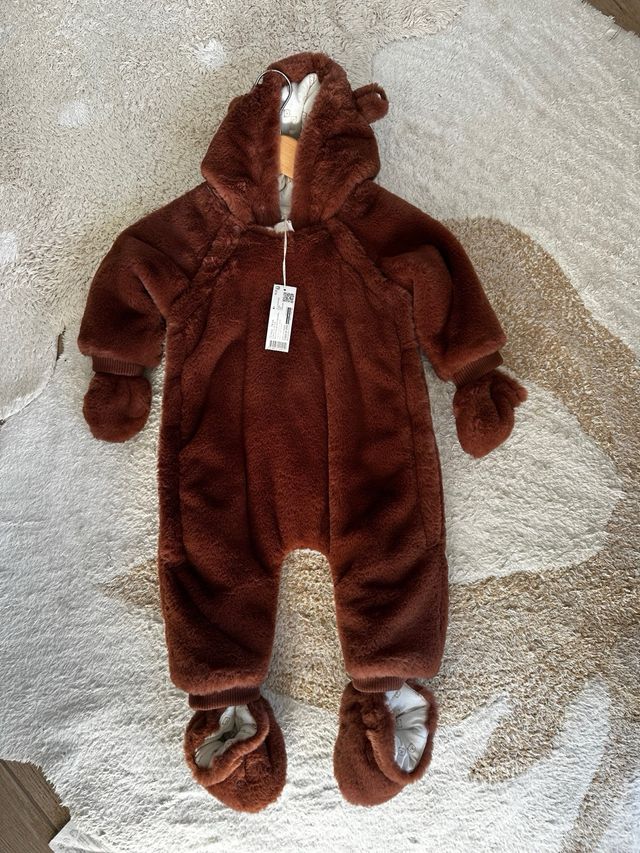 Mono peludo osito para bebé 6 a 12 meses  Nuevo