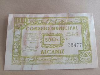 Billete local español de Alcañiz
