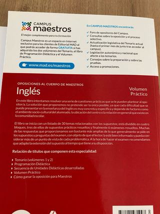 Cuerpo de Maestros Inglés. Volumen Práctico 
