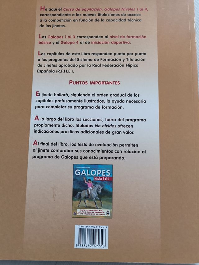 CURSO DE EQUITACIÓN. GALOPES. NIVELES 1 AL 4 (Curso de equitacion / Equitation course) (Spanish Edition)