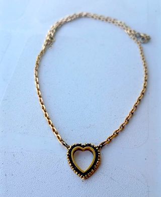 Cadena oro 18K colgante corazon y granates 