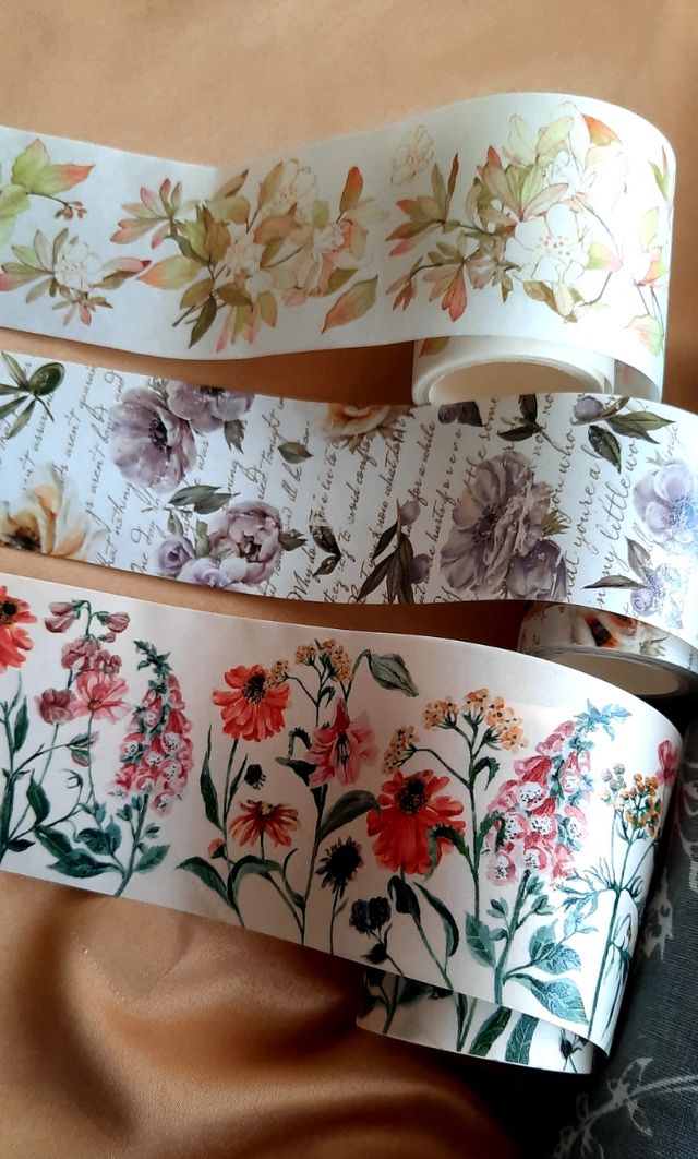 Lote 3 Bucles washi flores