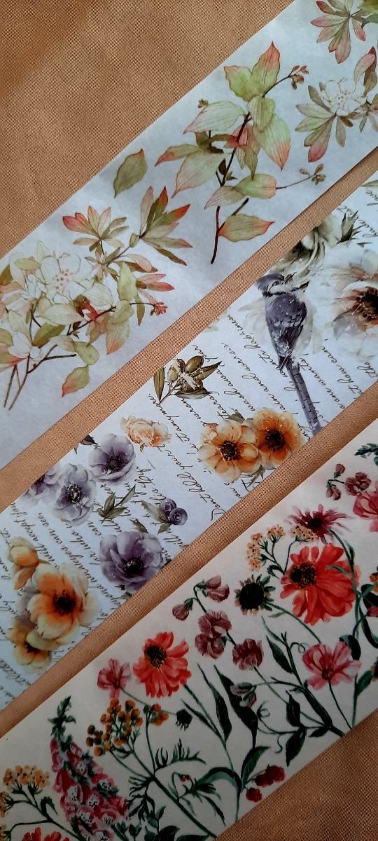 Lote 3 Bucles washi flores