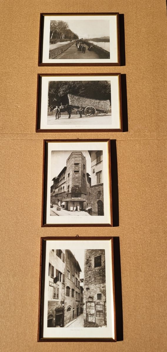 4 stampe vintage di Firenze con cornice