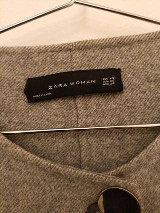 Abrigo gris 48% lana talla xs