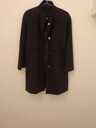 Abrigo oversize negro 62% lana talla xs