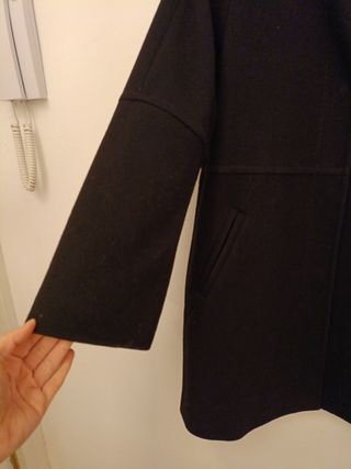 Abrigo oversize negro 62% lana talla xs