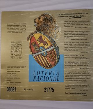 Participación Lotería 1993 Franco