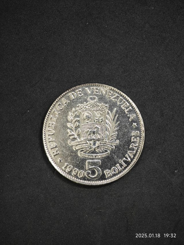 Moneta Venezuela 5 bolivares 1990