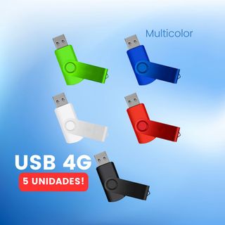 5 USB Memorias 4GB Multicolor